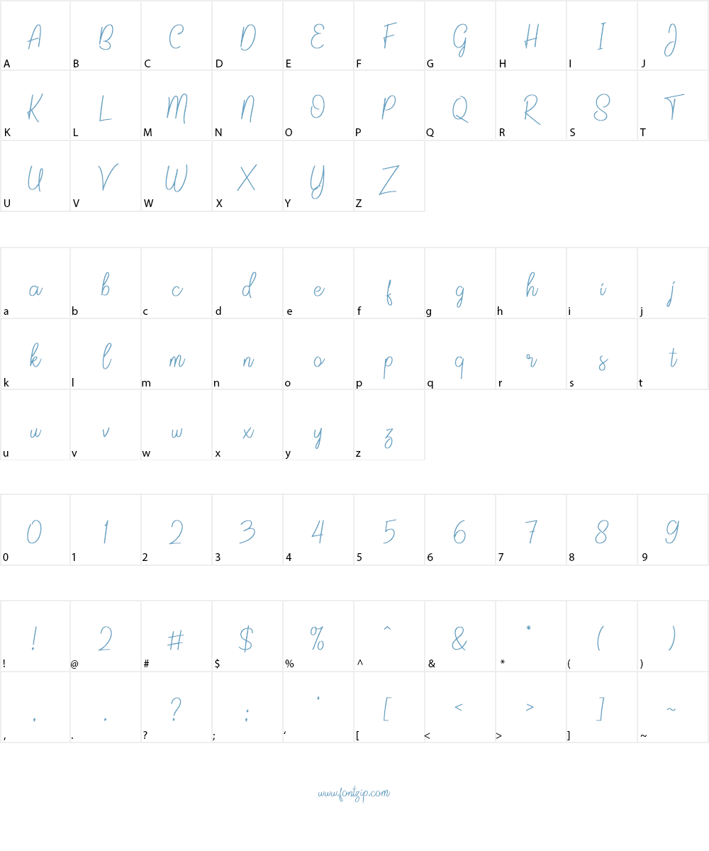 Jalisco Script Demo Font Character